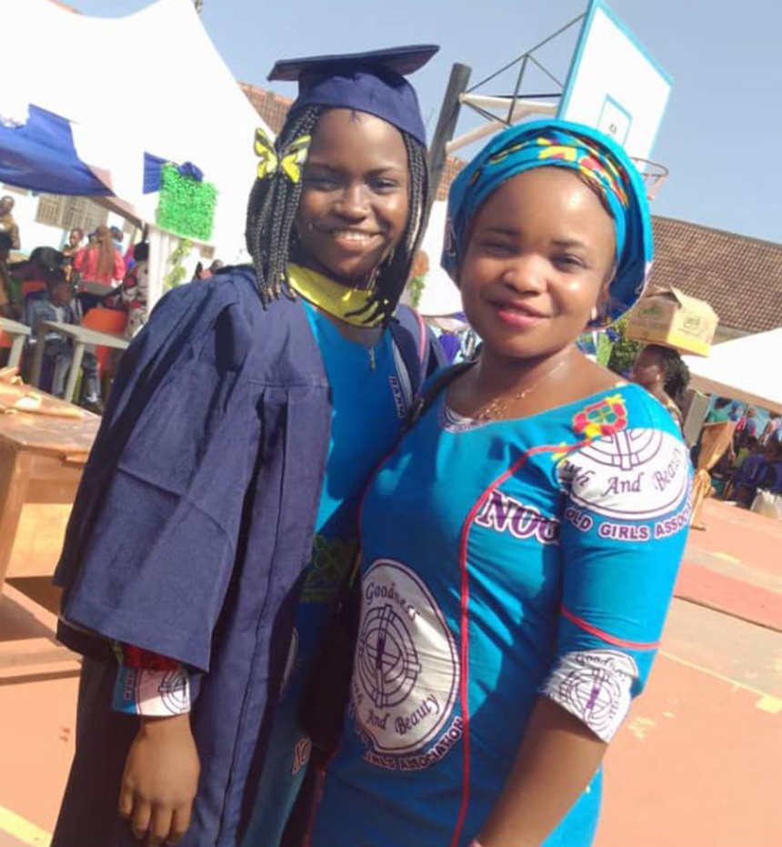 Mrs Dorcas Ahile pose with her daughter Rita Ahile