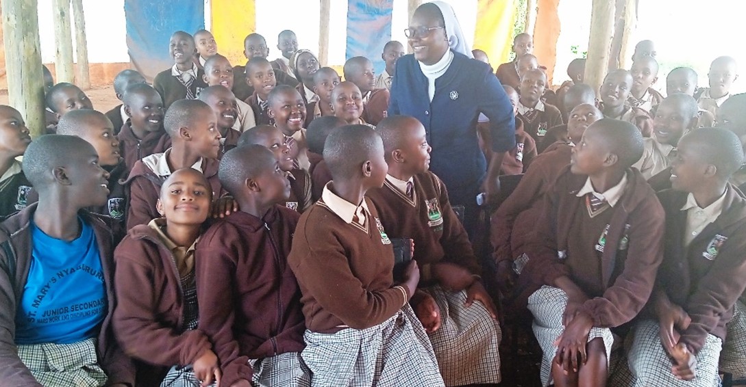 Sister Stella Maris with kids