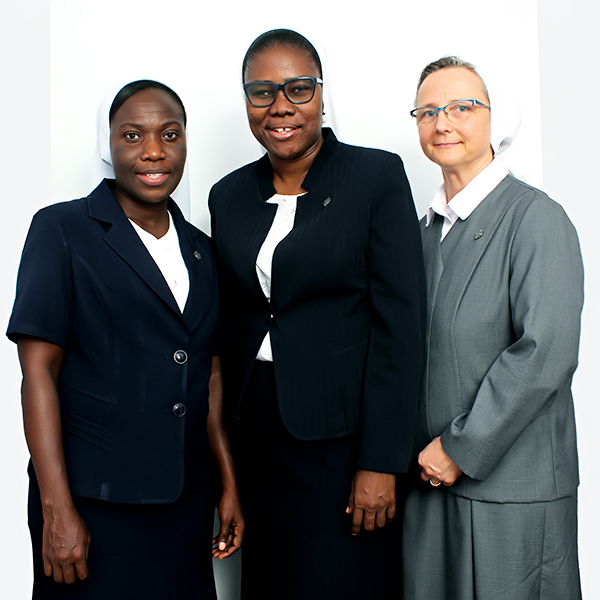 Image of Africa Provincial Council. Left to right: Sisters Antoinette Cornelius, Oyin-oza Asishana and Dawida Krzempek.