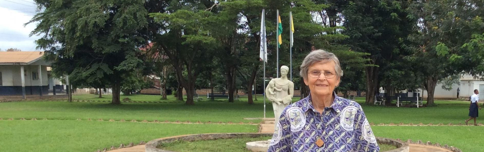 Sister Ann Coleman on the campus of Notre Dame Girls Senior High School in Sunyani, Ghana.