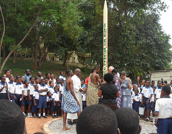 Mary Queen of Peace Catholic School in Cape Coast, Ghana - Peace Pole Dedication