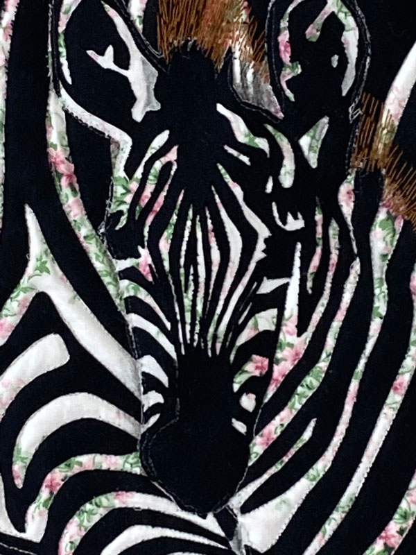 Aren't Zebras Fantastic - close up of baby zebra in quilt.